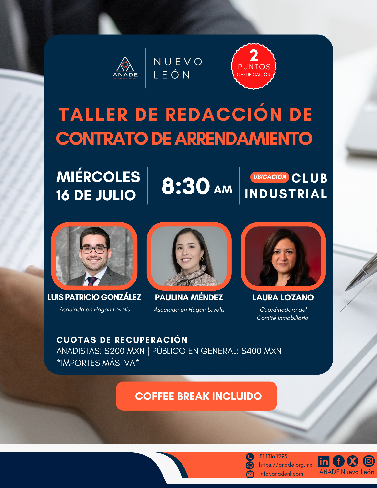 Taller de Redacción de Contrato de Arrendamiento